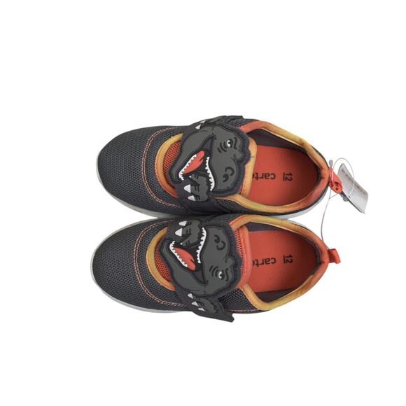 NWT Carter's Toddler Light-Up Dinosaur Sneakers Size 12 Black & Orange Halloween - Picture 4 of 14